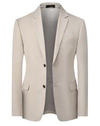 Allthemen Anzug Businessanzug Slim Fit Herren Khaki/Beige/Braun/Grau