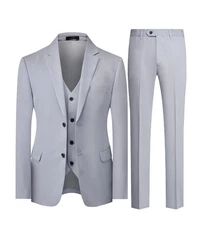 Allthemen Anzug Businessanzug Slim Fit Herren Grau/Blau/Hellblau