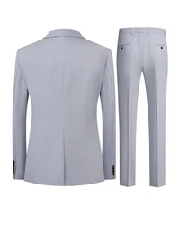 Allthemen Anzug Businessanzug Slim Fit Herren Grau/Blau/Hellblau