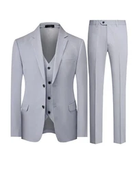 Allthemen Anzug Businessanzug Slim Fit Herren Grau/Blau/Hellblau