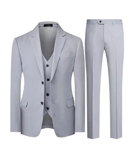 Allthemen Anzug Businessanzug Slim Fit Herren Grau/Blau/Hellblau