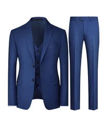 Anzug (3 tlg, Sakko & Weste & Hose) Herren Businessanzug Slim Fit Anzge im eleganten Look