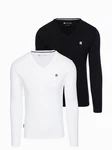 OMBRE Longshirt Longsleeve 2er-Pack Weiß/Creme/Dunkelblau/Schwarz