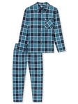 Schiesser Pyjama Selected Premium Warming Dunkelblau/Blau