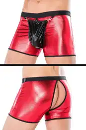 Panty-Ouvert - rote Boxershorts MC/9063 - (2XL/3XL,4XL/5XL