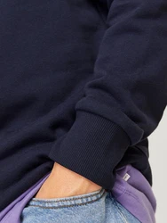 Jack & Jones Kapuzensweatshirt JJALVIS SWEAT HOOD Dunkelblau/Blau