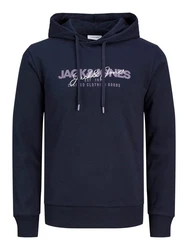 Jack & Jones Kapuzensweatshirt JJALVIS SWEAT HOOD Dunkelblau/Blau