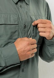 Jack Wolfskin Langarmhemd BARRIER LS SHIRT Dunkelgrün/Grün