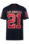 STHUGE T-Shirt Halbarm Football Print Rot/Dunkelblau/Blau