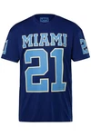 STHUGE T-Shirt Halbarm Football Print Blau/Dunkelblau