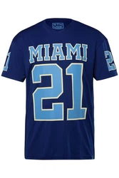 STHUGE T-Shirt Halbarm Football Print Blau/Dunkelblau