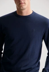 Dstrezzed Strickpullover mit Rollkragen Dunkelblau/Blau