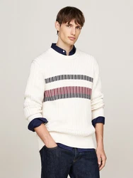 Tommy Hilfiger Rundhalspullover Global Stripe Chunky Rib C NK Color Block