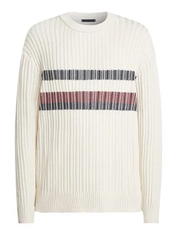 Tommy Hilfiger Rundhalspullover Global Stripe Chunky Rib C NK Color Block