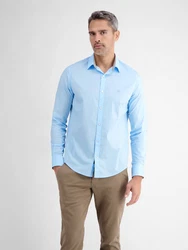 LERROS Langarmhemd Basic Poplinhemd Hellblau