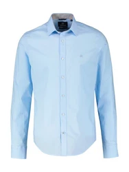 LERROS Langarmhemd Basic Poplinhemd Hellblau