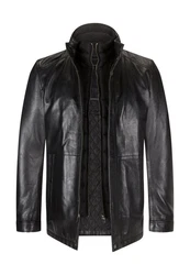 Milestone Lederjacke MSBaki Schwarz/Grau/Dunkelgrau/Braun