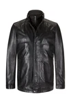Milestone Lederjacke MSBaki Schwarz/Grau/Dunkelgrau/Braun