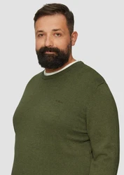 s.Oliver Strickpullover Crewneck Logo Dunkelgrün/Grün