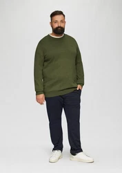 s.Oliver Strickpullover Crewneck Logo Dunkelgrün/Grün