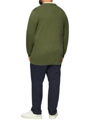s.Oliver Strickpullover Crewneck Logo Dunkelgrün/Grün