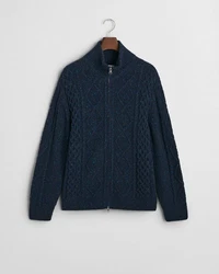 Gant Strickjacke CABLE ZIP CARDIGAN BLAU