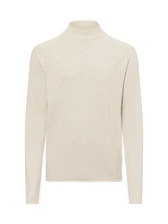 Nils Sundström Strickpullover Weiß/Khaki/Beige