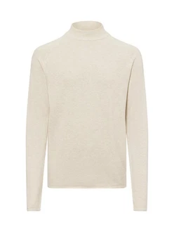 Nils Sundström Strickpullover Weiß/Khaki/Beige