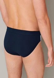 Schiesser Slip Organic Cotton mit seitlichen Streifen (3-St) im 6er Pack Dunkelblau/Blau