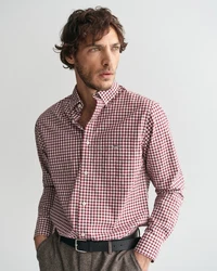 Gant Langarmhemd Rot/Braun/Dunkelrot