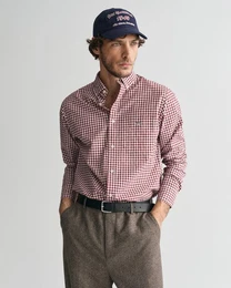 Langarmhemd REG POPLIN GINGHAM SHIRT mit Logostickerei auf der Brust
