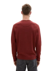 TOM TAILOR Strickpullover Basic Crewneck Knit burgunder