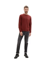 TOM TAILOR Strickpullover Basic Crewneck Knit burgunder