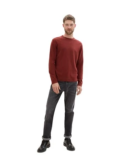 TOM TAILOR Strickpullover Basic Crewneck Knit burgunder