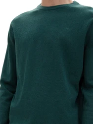 TOM TAILOR Strickpullover Basic Crewneck Knit Dunkelgrün/Grün/Türkis/Blau