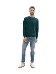 TOM TAILOR Strickpullover Basic Crewneck Knit Dunkelgrün/Grün/Türkis/Blau