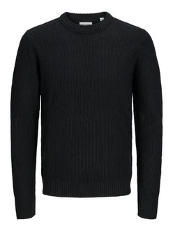 Jack & Jones Rundhalspullover JJROY Schwarz