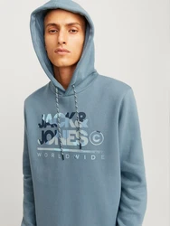 JACK & JONES Sweatshirt Kapuzenpullover JJLuke Blau