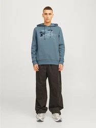 JACK & JONES Sweatshirt Kapuzenpullover JJLuke Blau