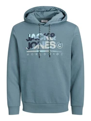 JACK & JONES Sweatshirt Kapuzenpullover JJLuke Blau