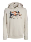JACK & JONES Sweatshirt Kapuzenpullover JJLuke hellbeige/saphir/schoko/orange