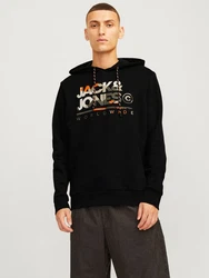 JACK & JONES Sweatshirt Kapuzenpullover JJLuke Schwarz/Hellblau