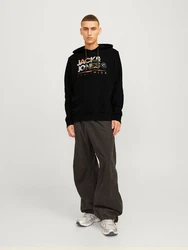 JACK & JONES Sweatshirt Kapuzenpullover JJLuke Schwarz/Hellblau