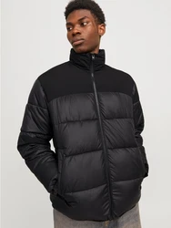 Jack & Jones Steppjacke JJMOON STAND COLLAR PUFFER Schwarz