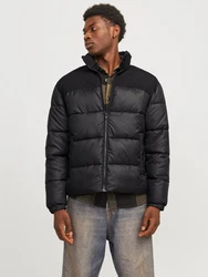 Jack & Jones Steppjacke JJMOON STAND COLLAR PUFFER Schwarz