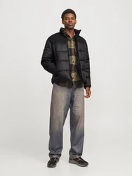 Jack & Jones Steppjacke JJMOON STAND COLLAR PUFFER Schwarz