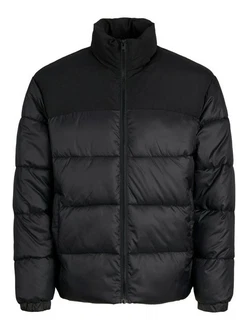 Jack & Jones Steppjacke JJMOON STAND COLLAR PUFFER Schwarz