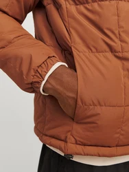 Jack & Jones Steppjacke JJBEN SQUARE HOOD JACKET Orange/Rot/Braun