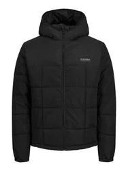 Jack & Jones Steppjacke JJBEN SQUARE HOOD JACKET Schwarz