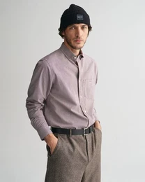 Langarmhemd REG POPLIN MICRO GINGHAM SHIRT Regular Fit Popeline Hemd mit Vichy-Minikaro